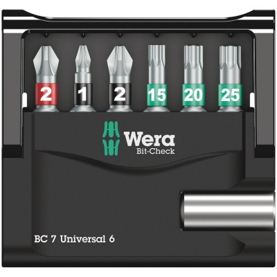 7 dalių sukimo antgalių rinkinys su laikikliu WERA BC7
