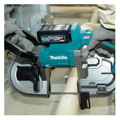 Akumuliatorinis juostinis pjūklas MAKITA PB002GZ 40V MAX XGT