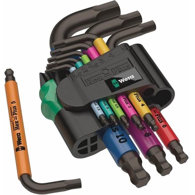 Šešiakampių raktų rinkinys WERA 950/9 Hex-Plus Multicolor