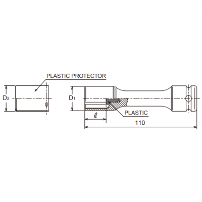 Ilga smūginė galvutė KOKEN 1/2" 14145PM.110 17 mm