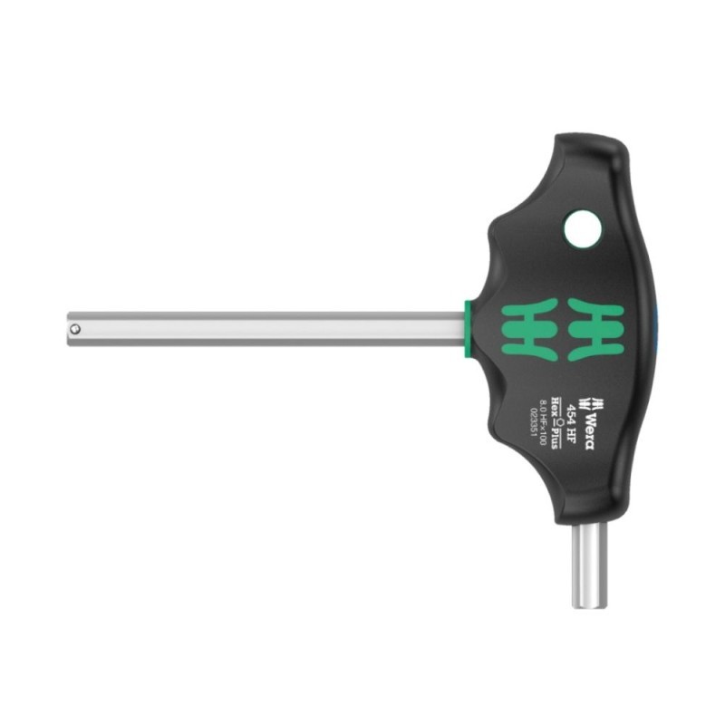 Šešiakampis atsuktuvas su T-formos rankena WERA 454 Hex-Plus HF 3x100mm