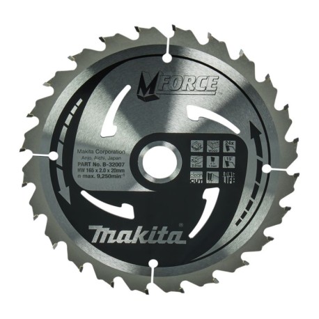 Pjovimo diskas MAKITA M-Force 165x20x2,0mm 24T