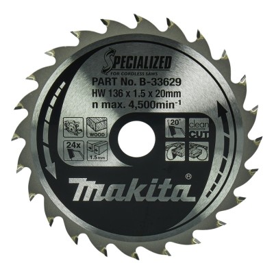 Pjovimo diskas MAKITA 136x20x1,5mm 24T 20  DSS501