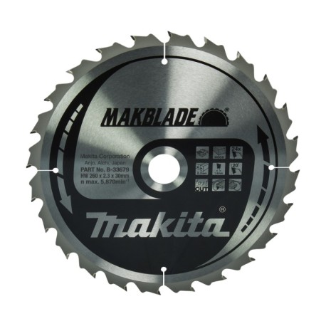 Pjovimo diskas MAKITA Makblade 260x30,0x2,3mm 24T 20 
