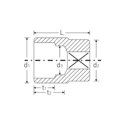 3/4" dvylikakampė galvutė STAHLWILLE 55A 1 3/8"