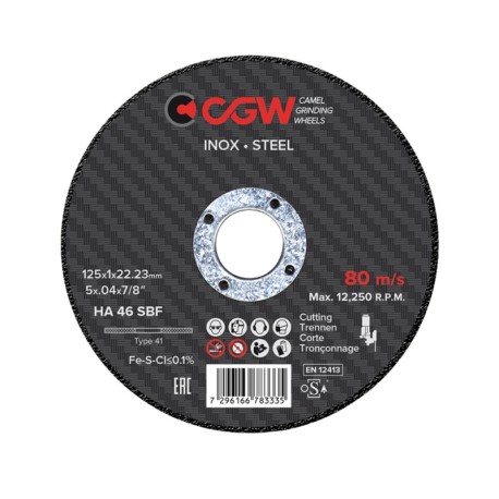 Metalo pjovimo diskas CGW SBF INOX HA 46 125x1x22,23mm