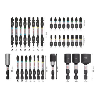 36 dalių smūginių antgalių rinkinys BOSCH Pro Impact