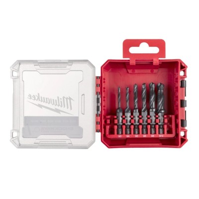 6 dalių kombinuotų grąžtų-sriegiklių rinkinys MILWAUKEE HSS-G 1/4"