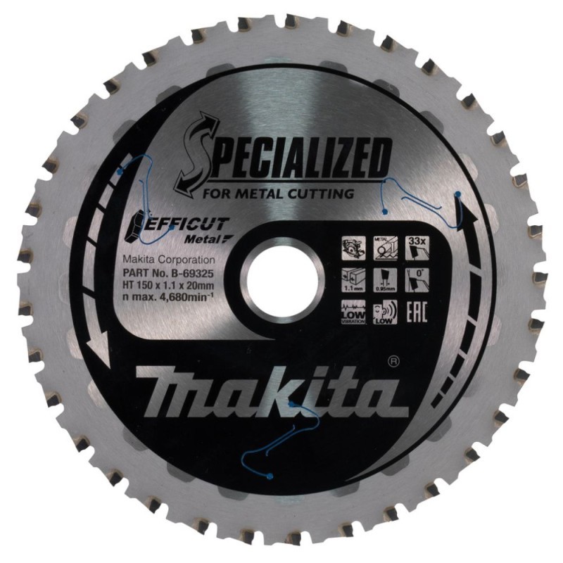 Pjovimo diskas metalui MAKITA Efficut 150x1,1x20xmm Z-33