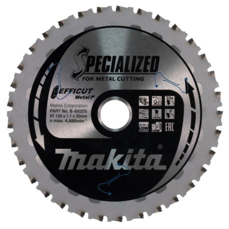 Pjovimo diskas metalui MAKITA Efficut 150x1,1x20xmm Z-33
