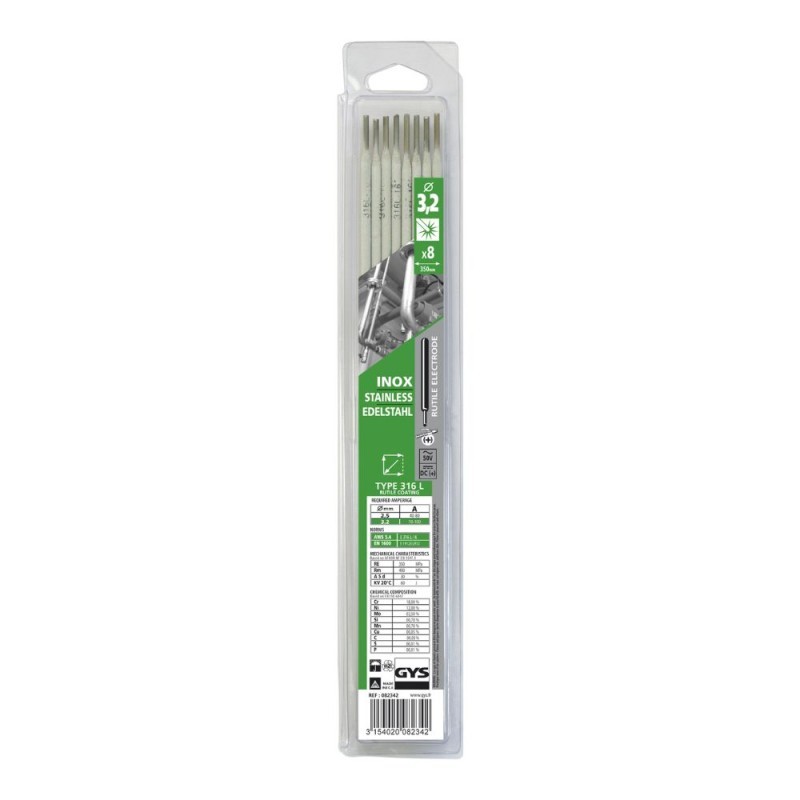 Suvirinimo elektrodai nerūdijančiam plienui GYS 316L 3,2 mm, 8 vnt.