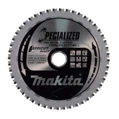 Metalo pjovimo diskas MAKITA Efficut 150x20x1,1mm Z48