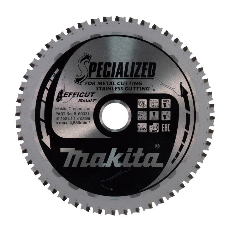 Metalo pjovimo diskas MAKITA Efficut 150x20x1,1mm Z48