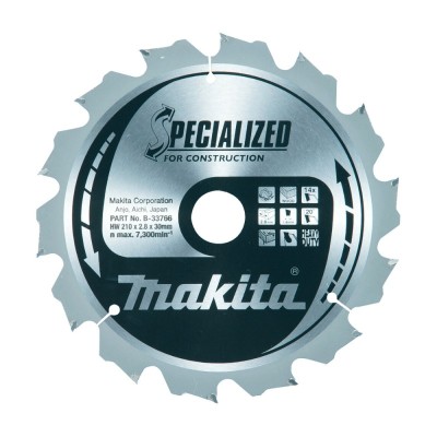 Medžio pjovimo diskas MAKITA 210x30x2,8mm 14T