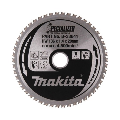 Metalo pjovimo diskas MAKITA 136x20x1,4mm 50T