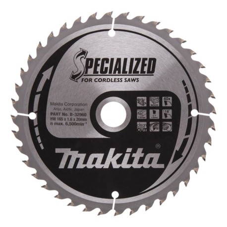 Pjovimo diskas medienai  MAKITA 165x1,6x20 40T 18 