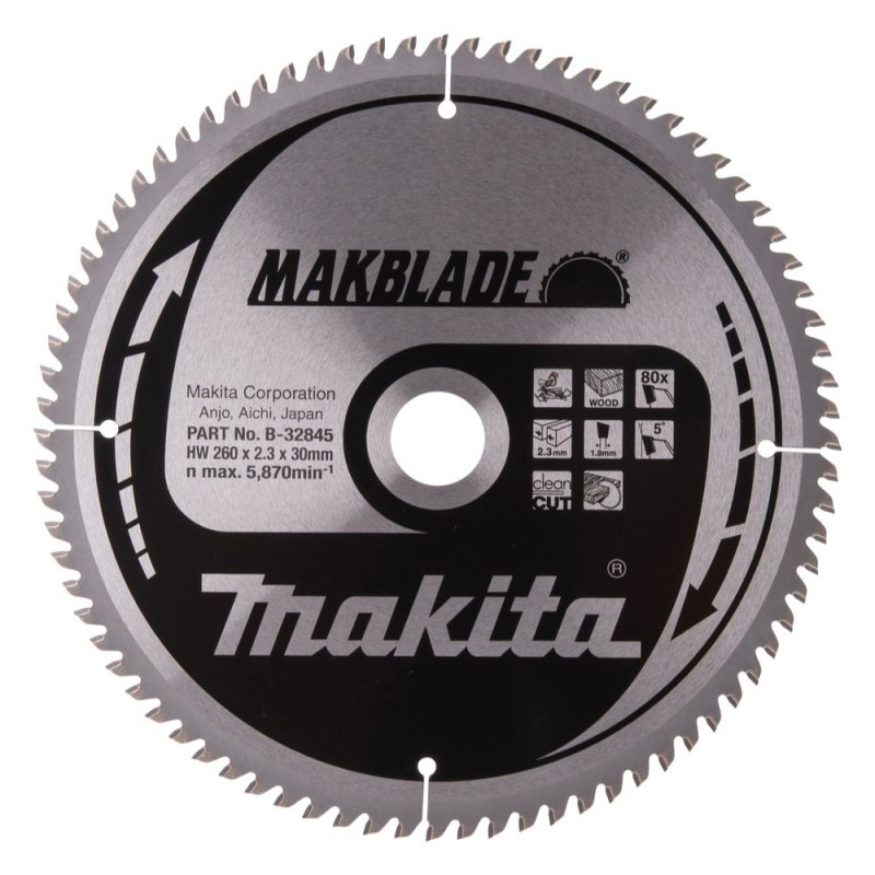 Pjovimo diskas MAKITA 260x2,3x30mm Z80 5 