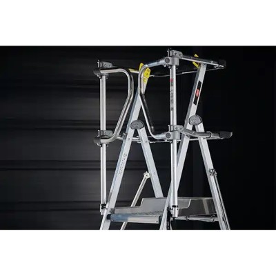 Kopėčios su apsaugine tvorele ALTREX RolGuard, 5/7 pakopų