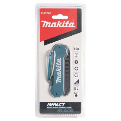 10 dalių sukimo antgalių rinkinys MAKITA E-12005 Impact Black