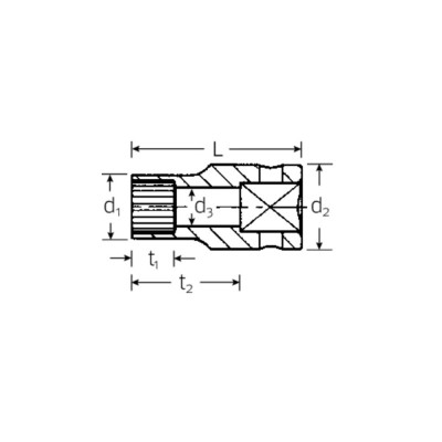 1/2" dvylikakampė galvutė STAHLWILLE 45SP, 16mm
