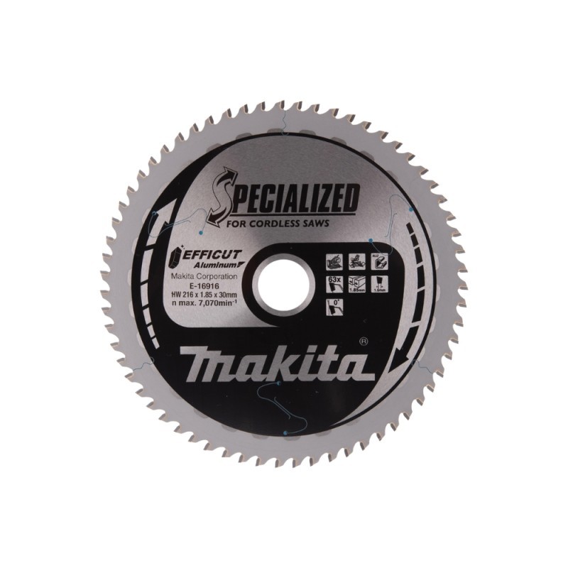Pjovimo diskas aliuminiui MAKITA 216x30mm Z63 Efficut