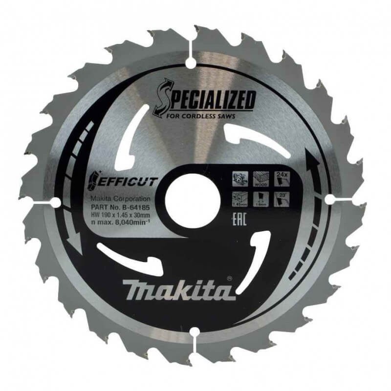 Medžio pjovimo diskas MAKITA Efficut 190x30x1,45mm 24T 23 