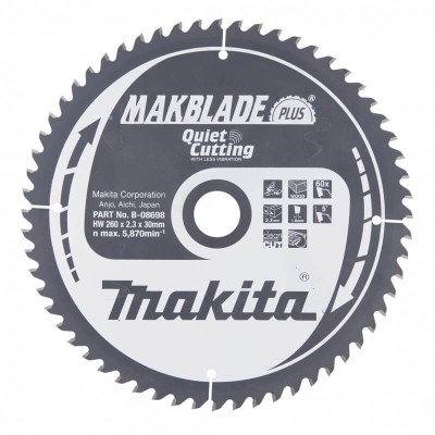 Pjovimo diskas MAKITA 260x30x2,3mm 60T Makblade 