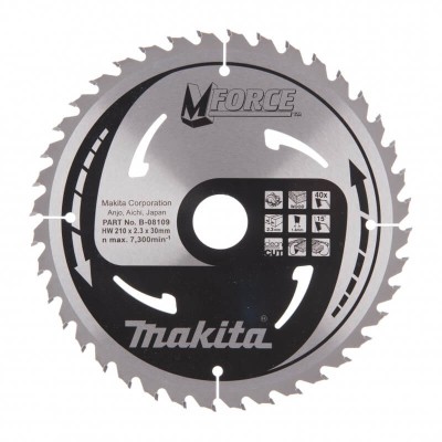 Pjovimo diskas MAKITA 210x30x2,3mm 40T 15  M-Force