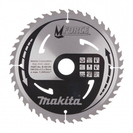 Pjovimo diskas MAKITA 210x30x2,3mm 40T 15  M-Force