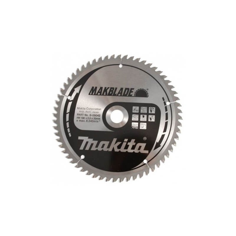Pjovimo diskas 190x20x2,0mm 60T 5  MAKITA
