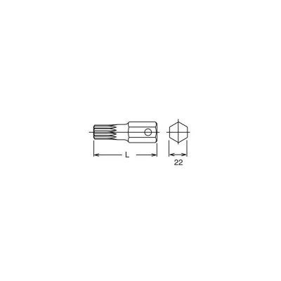 Smūginis TORX antgalis KOKEN 107-22T T90