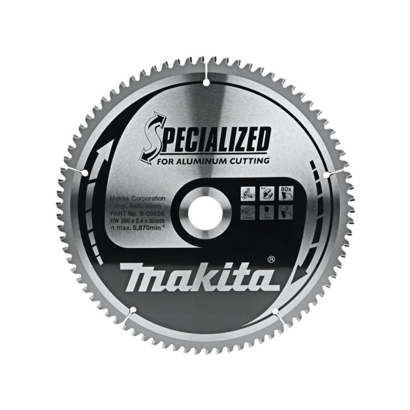 Pjovimo diskas aliuminiui MAKITA 260x30x2,4mm 80T -5 