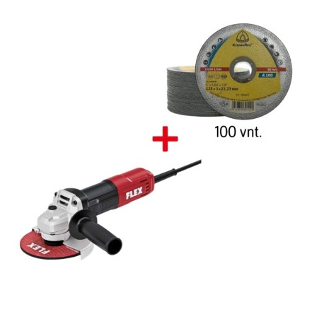 Kampinis šlifuoklis FLEX L850 125mm su Klingspor diskais, 100vnt.