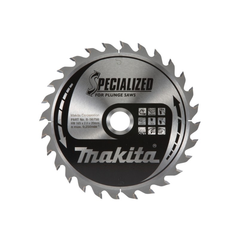Pjovimo diskas medienai MAKITA 165x20x2,0mm 28T 15 