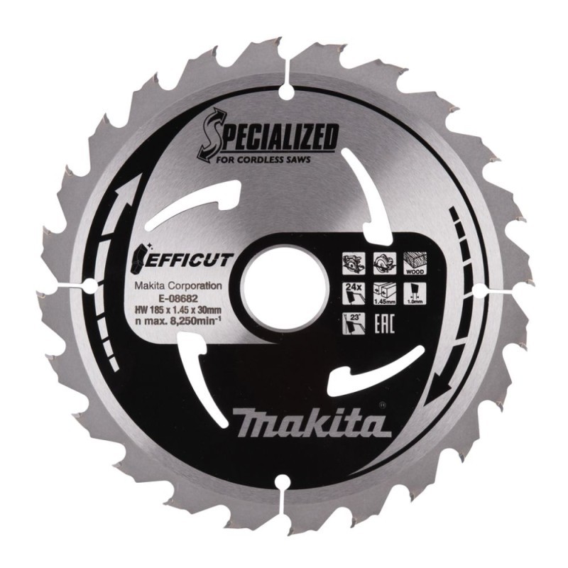 Pjovimo diskas medienai MAKITA Efficut 185x30x1,45mm 24T