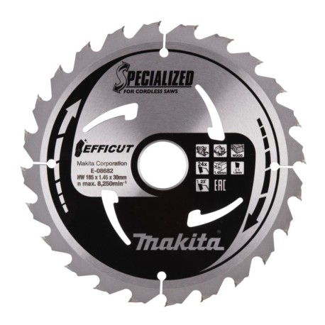 Pjovimo diskas medienai MAKITA Efficut 185x30x1,45mm 24T