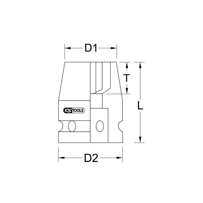 Šešiakampė smūginė galvutė KS TOOLS 1" 55mm
