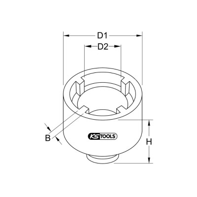 Galvutė KM5 veržlėm KS TOOLS 1/2"