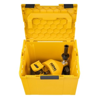 Akumuliatorinis kanalizacijos vamzdžių valymo prietaisas REMS Mini–Cobra S 22V VE Set L-Boxx H