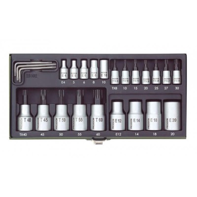 Galvučių rinkinys 1/4" 1/2" TX PROXXON