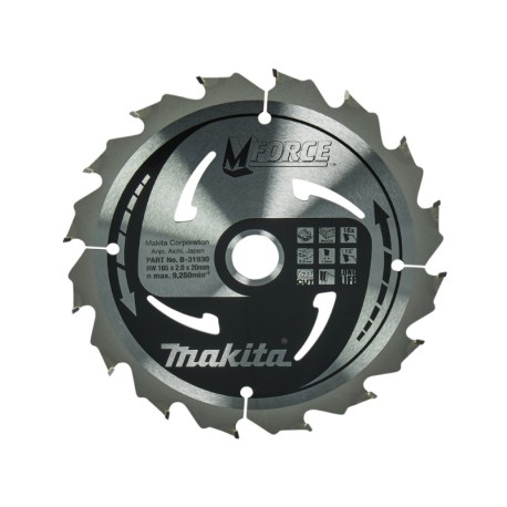 Medžio pjovimo diskas MAKITA 165x20x2,0mm 16T 15 
