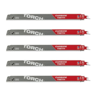 Pjūkleliai karbidiniais dantimis MILWAUKEE TCT Torch 300mm 10tpi, 5vnt.