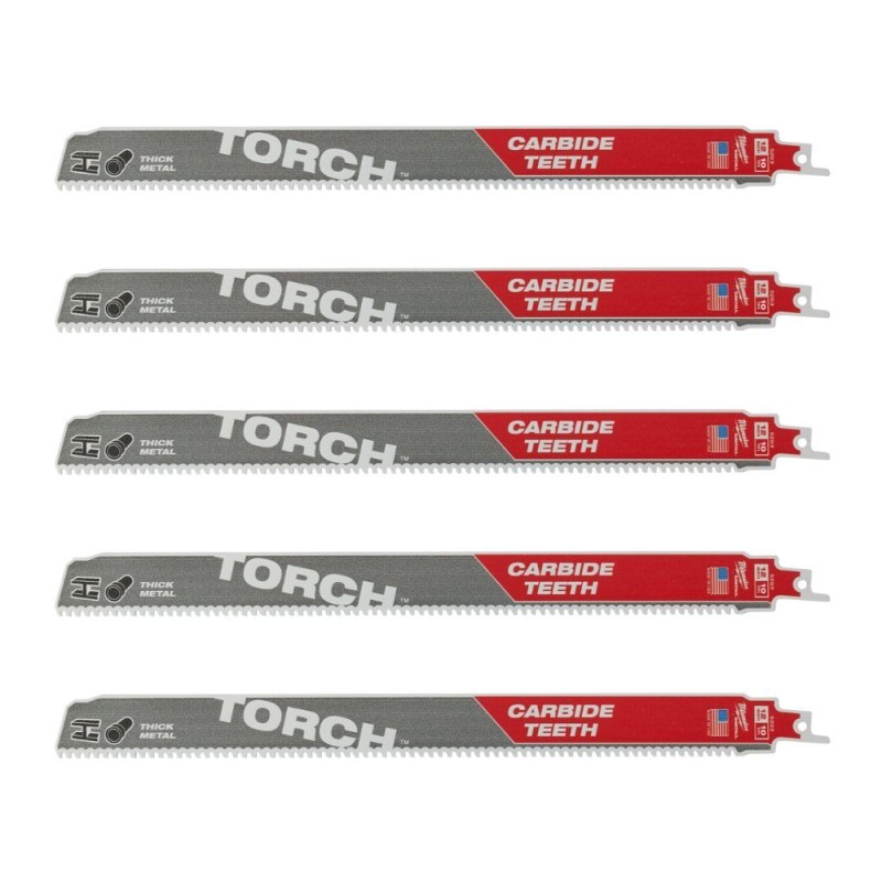 Pjūkleliai karbidiniais dantimis MILWAUKEE TCT Torch 300mm 10tpi, 5vnt.