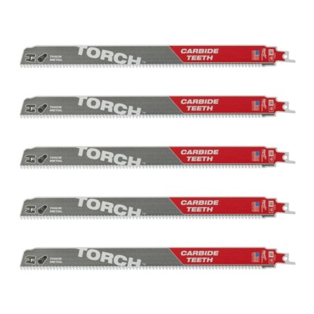 Pjūkleliai karbidiniais dantimis MILWAUKEE TCT Torch 300mm 10tpi, 5vnt.