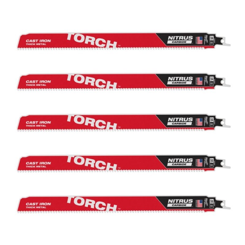 Pjūklelis karbidiniais dantimis MILWAUKEE TCT Torch Nitrus 300mm 10tpi, 5vnt.