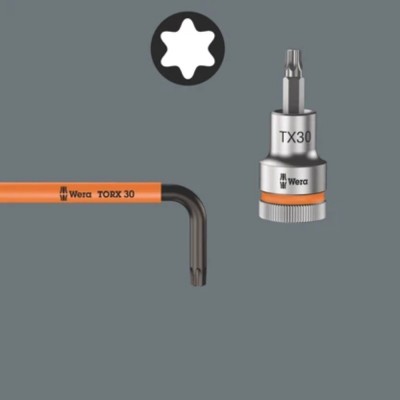 Spalvotų šešiakampių raktų rinkinys WERA 967/9 TORX XL HF