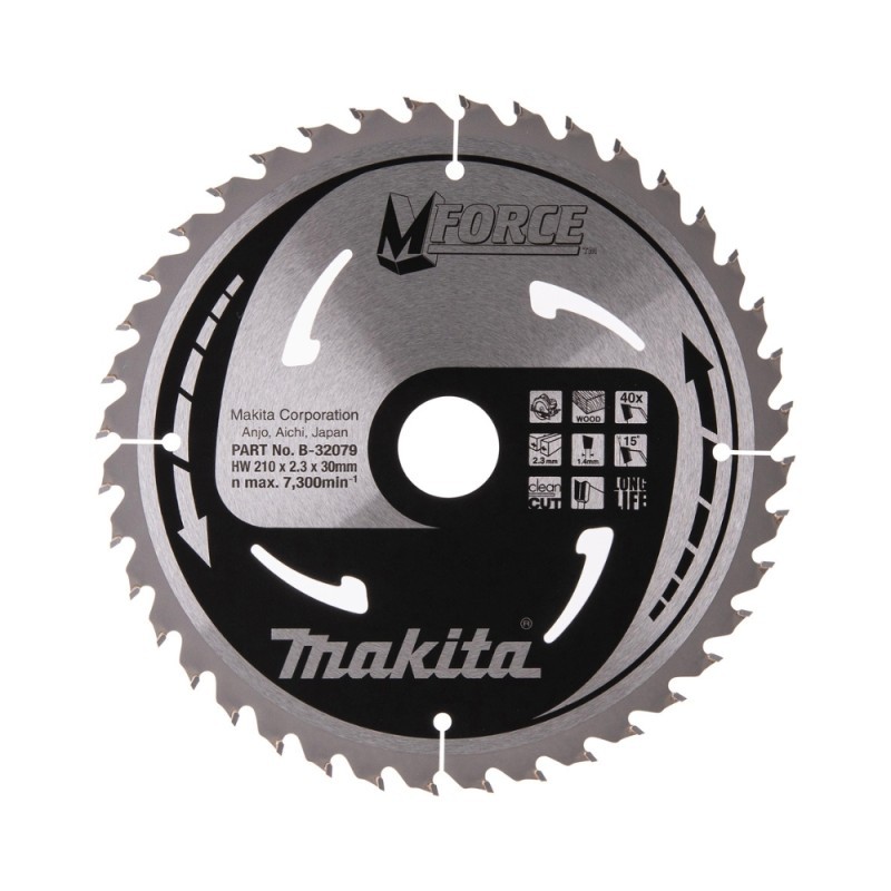 Pjovimo diskas MAKITA M-FORCE 210x30x2,3mm 40T 15 