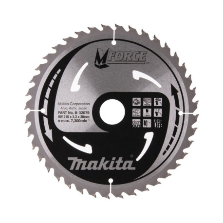 Pjovimo diskas MAKITA M-FORCE 210x30x2,3mm 40T 15 