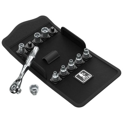 11 dalių galvučių rinkinys su terkšle WERA Zyklop Mini 2 Set 1