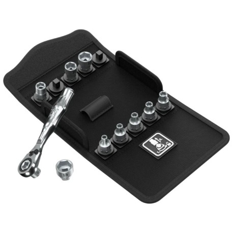 11 dalių galvučių rinkinys su terkšle WERA Zyklop Mini 2 Set 1